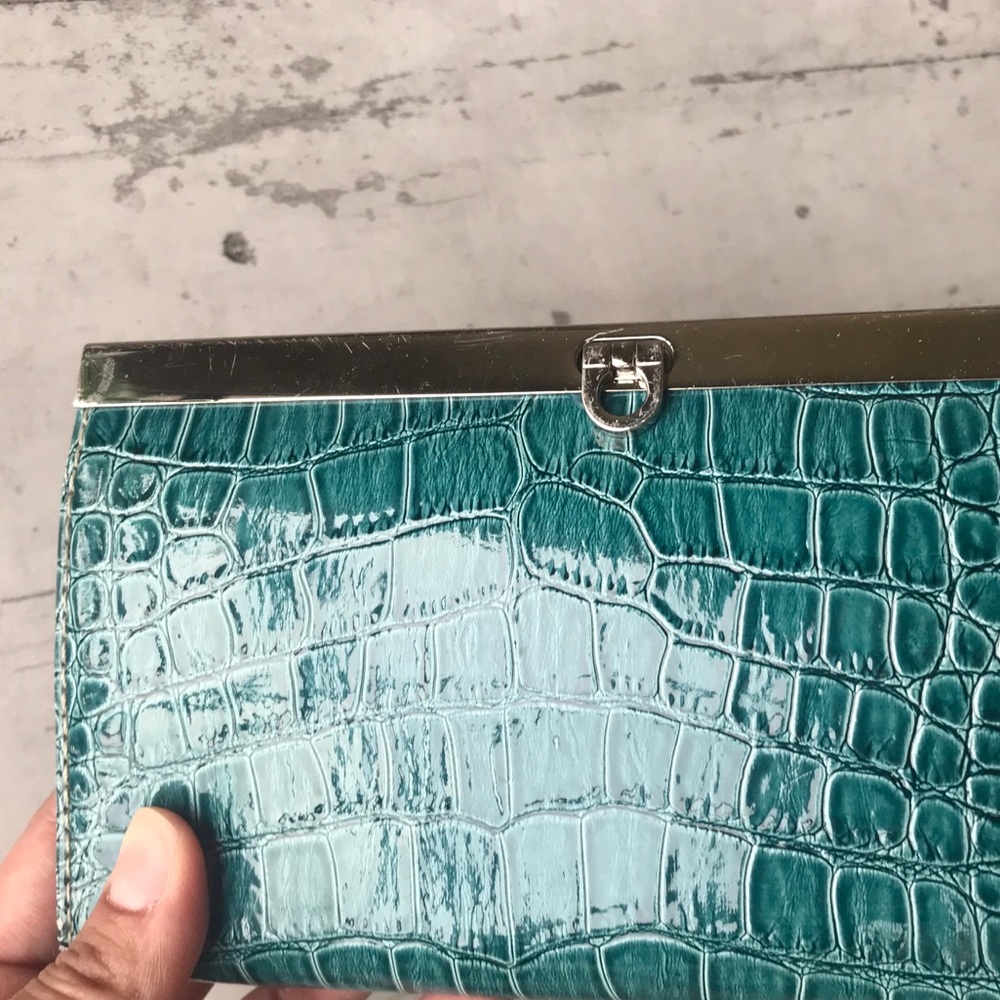 Teal Clasp Clutch Wallet